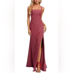 Elegant Burgundy Evening Gown